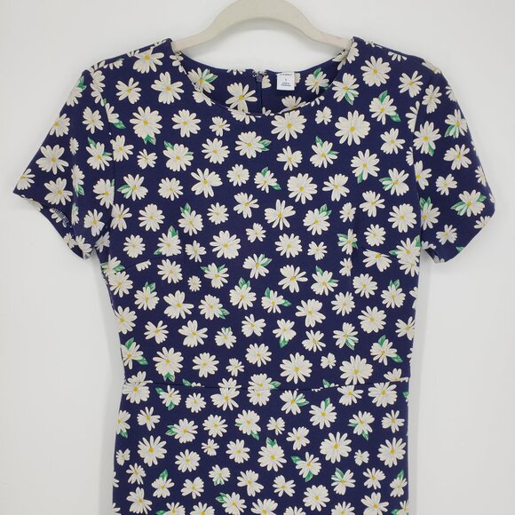 3/$25 501 Old Navy Daisy Floral Dress S Mini Sheath Short Sleeves Navy Blue - Picture 4 of 8